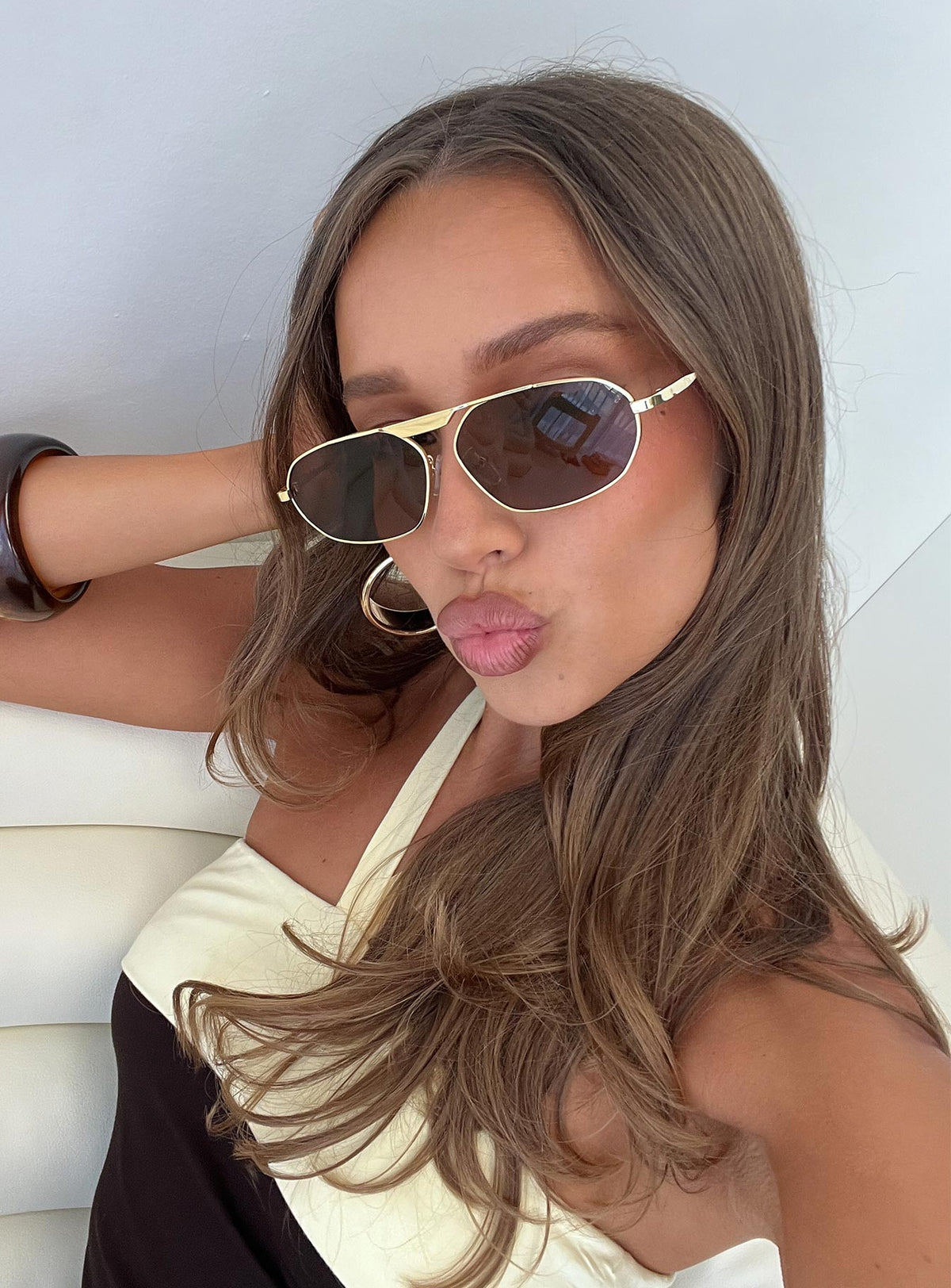 Elegance Sunglasses Gold / Brown