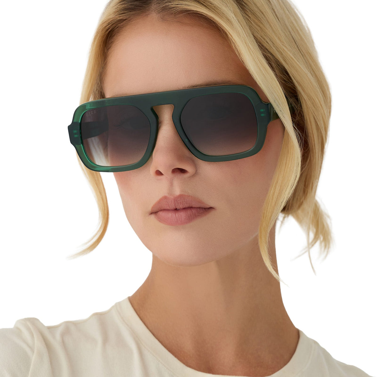 ALIX - DEEP GREEN + GREY GRADIENT + POLARIZED + SUNGLASSES