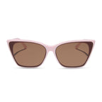 ALINA - POWDER PINK + BROWN SUNGLASSES
