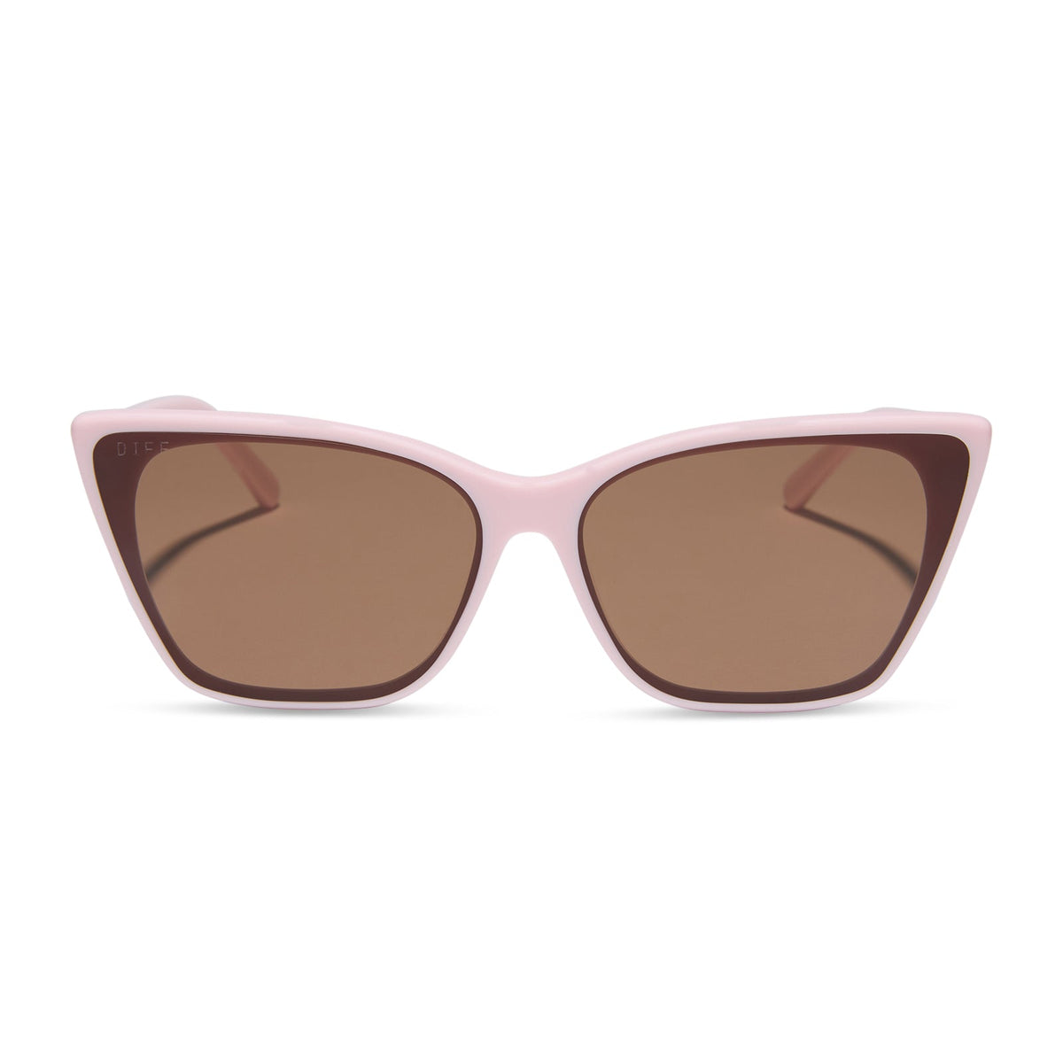 ALINA - POWDER PINK + BROWN SUNGLASSES