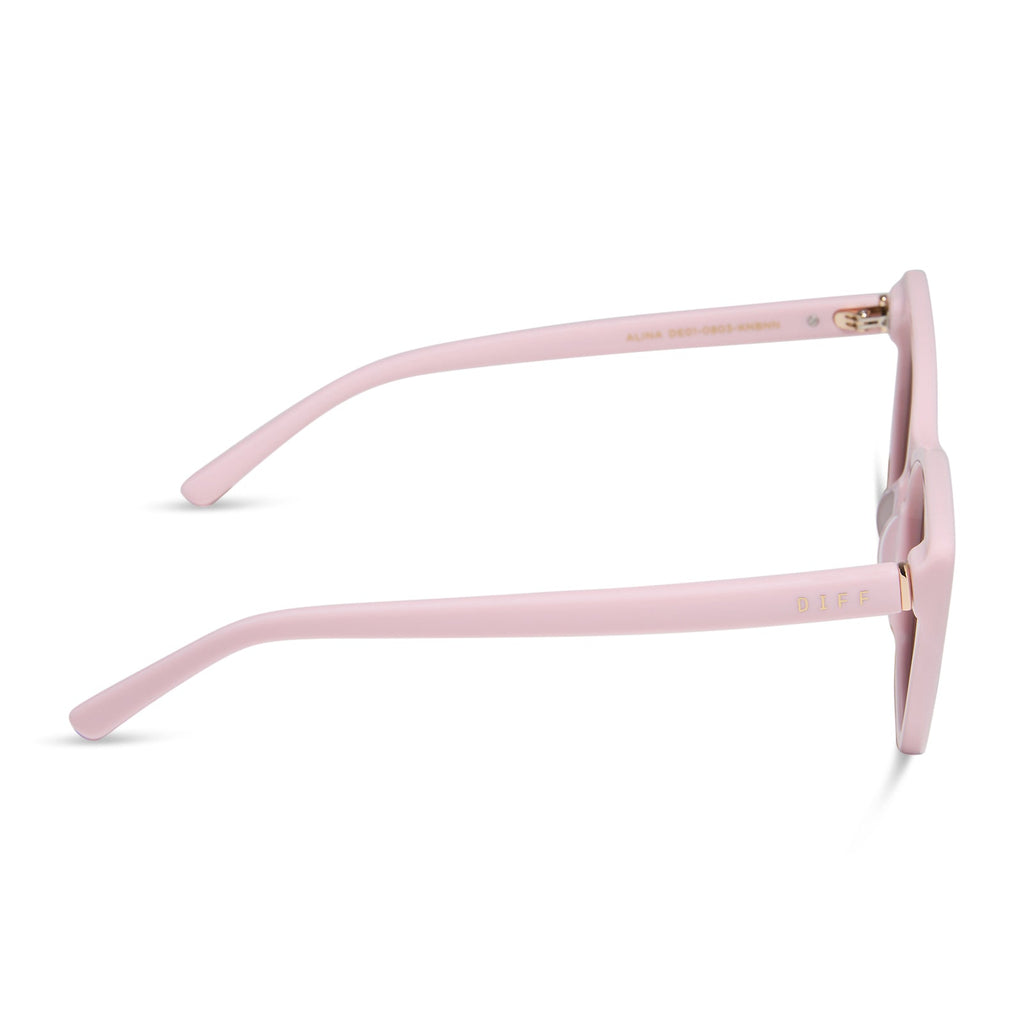 ALINA - POWDER PINK + BROWN SUNGLASSES