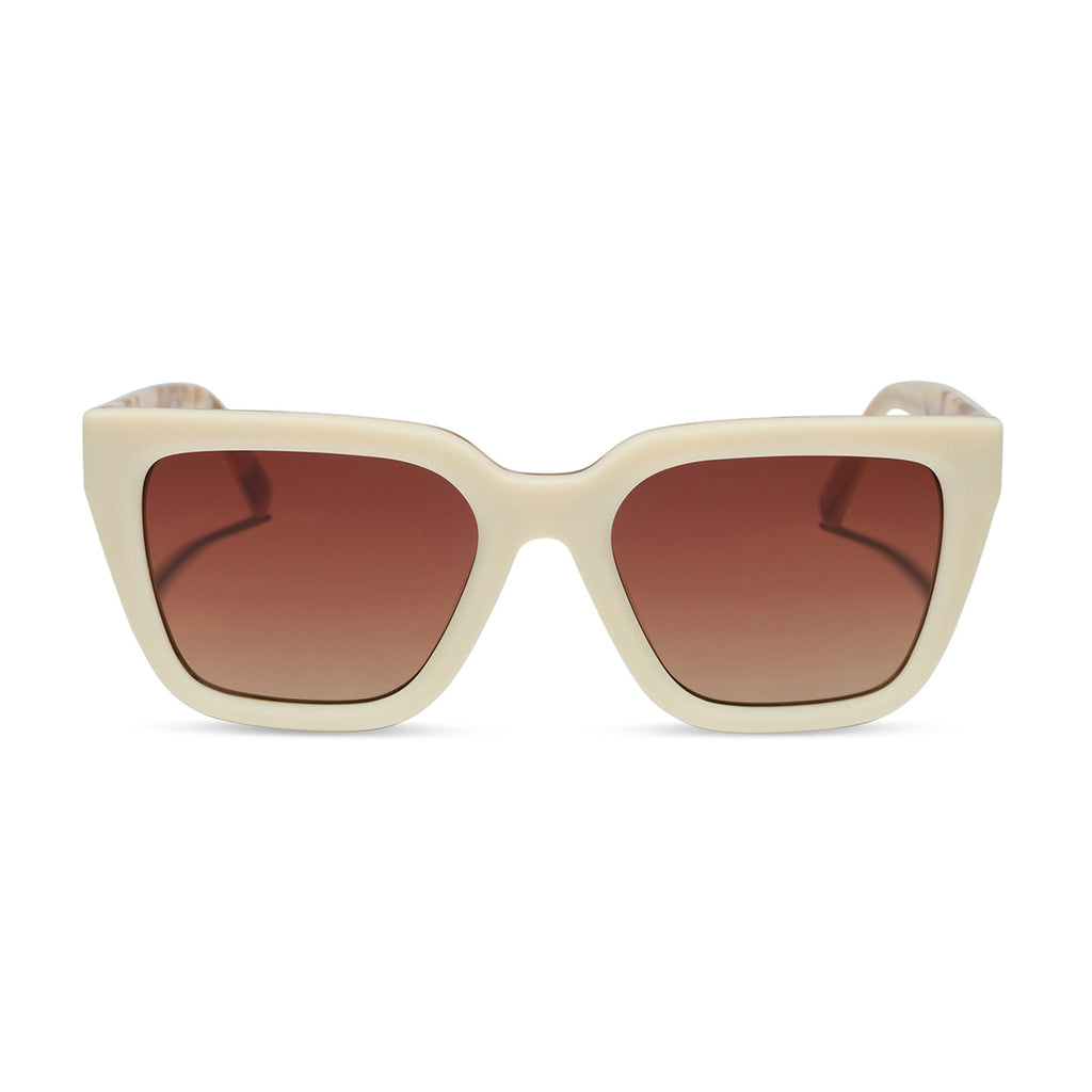 AMARA - COURTSIDE IVORY + GILDED TORTOISE + BROWN GRADIENT + POLARIZED SUNGLASSES
